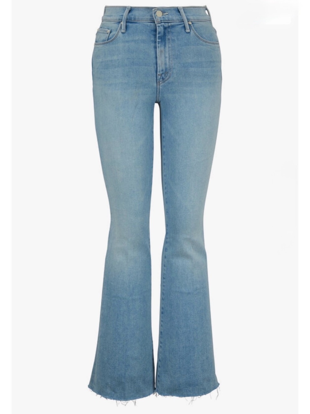 MOTHER The Weekender Fray Jeans Size 29 Swimming Pool Sunday Raw Hem Flare USA